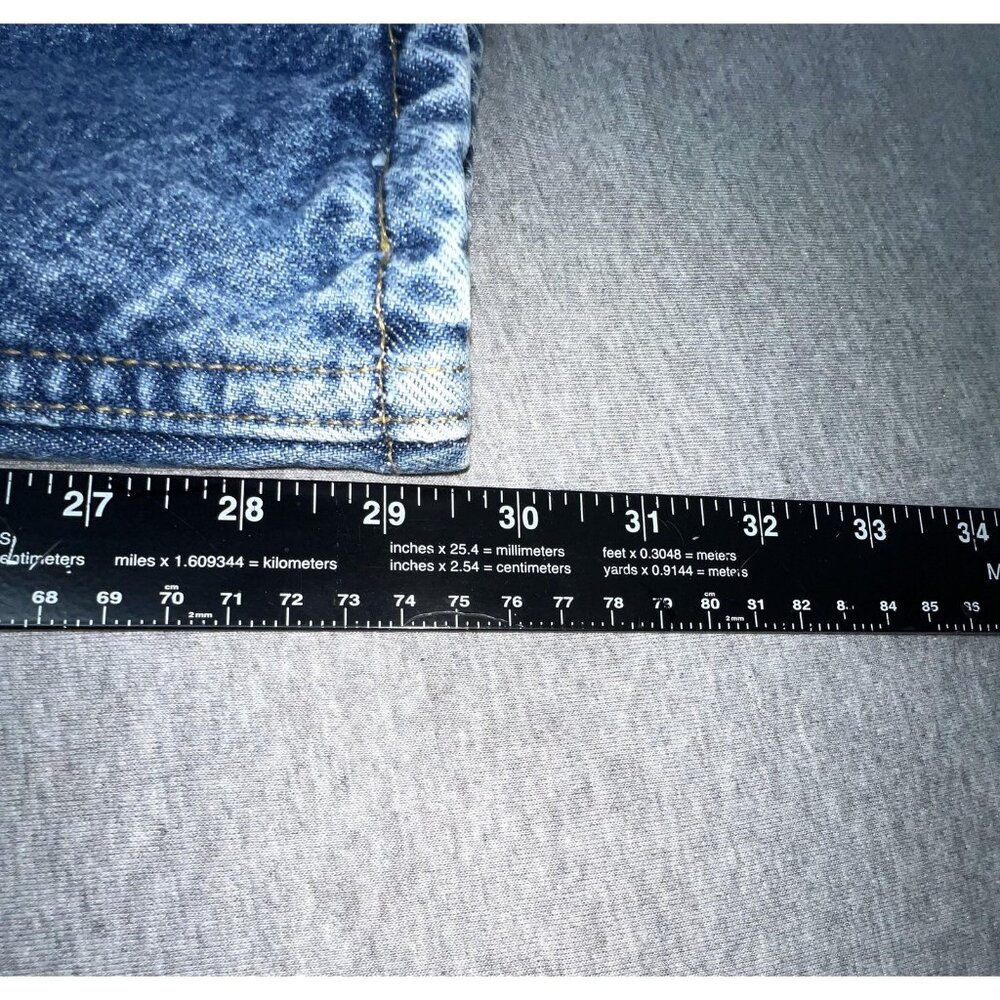 Carhartt Jeans Mens 46x30 Blue Fleece Lined Relaxed Fit Straight Workwear Denim - Picture 10 of 12
